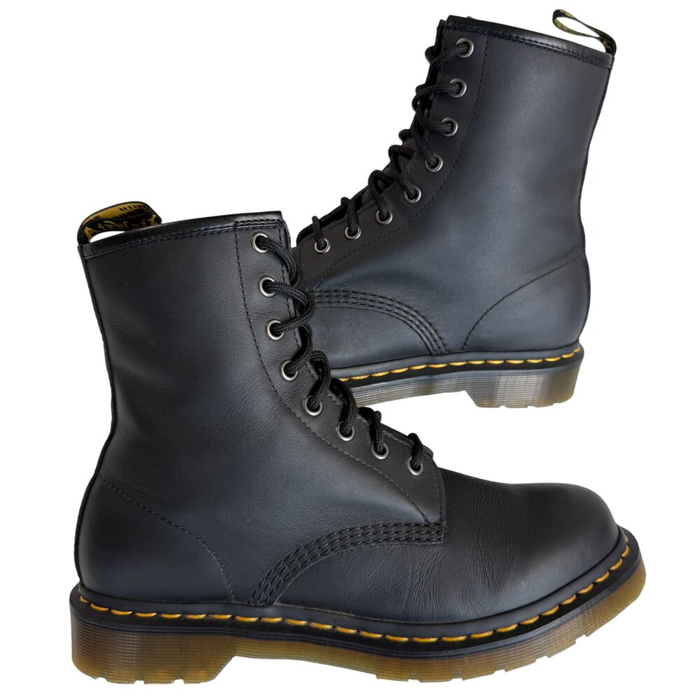 Dr. MARTEN The Original Airwair 11821 Combat Black Leather Boots Women's Size10